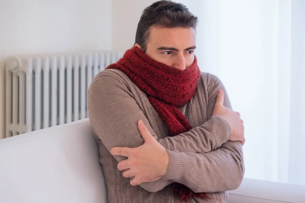 Man Cold Inside Home