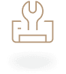 An illustration of a toolbox with a wrench above it. The toolbox is depicted in a simplified style, emphasizing the wrench as a tool, both outlined in a light color on a darker background.