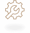 An icon featuring a wrench intersecting with a gear, symbolizing mechanical tools or engineering. The design has a minimalist style with a dark background, highlighting the light-colored gear and wrench.